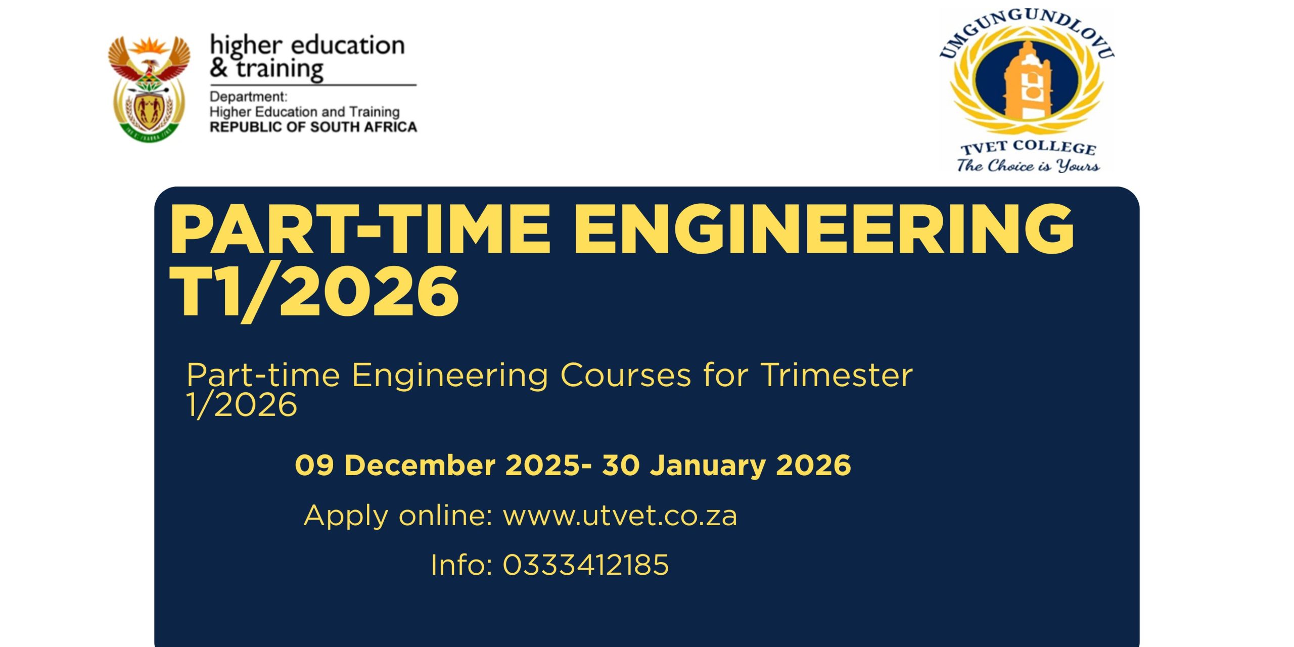 Applications for Part-Time Engineering T1-2026